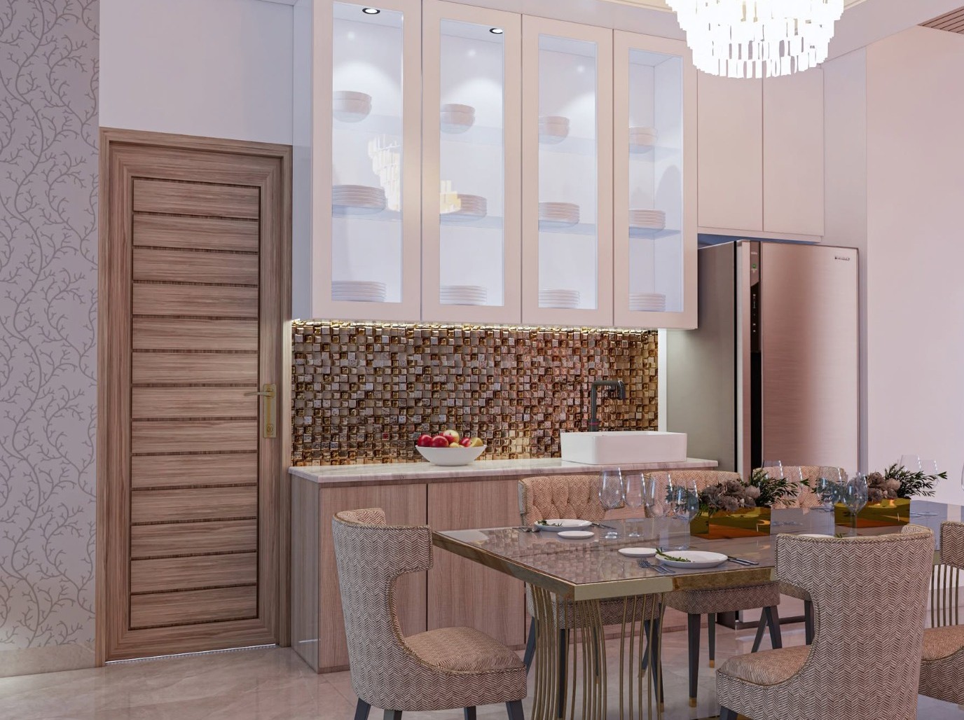 Luxury dining room featuring Board & Beyond materials